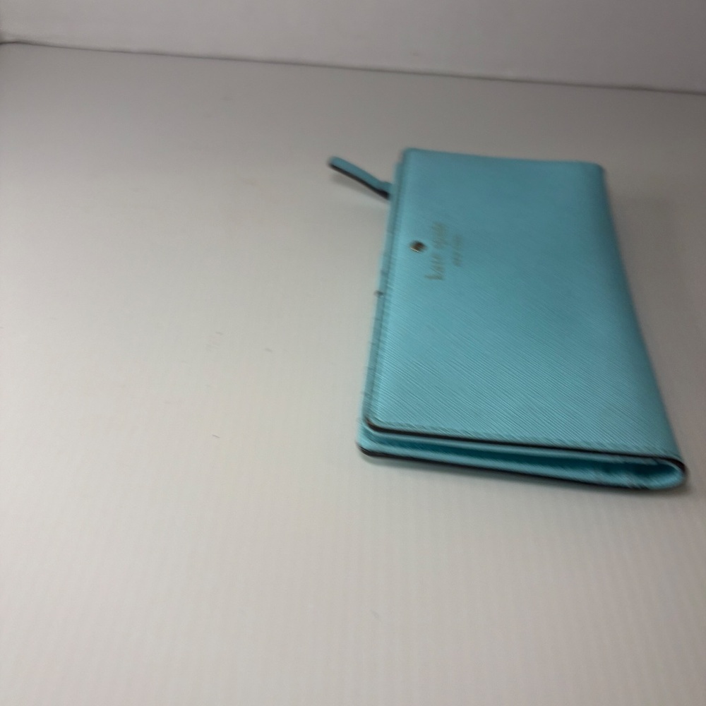 Kate Spade Grand Street Stacy Bifold Leather Slim Wallet Turquoise/Aqua/Blue - Picture 6 of 13